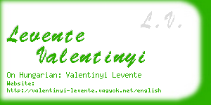 levente valentinyi business card